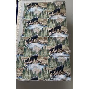REGAL Bear Cub Animal Tapestry Heavy Weight Upholstery Fabric 34" x 60"